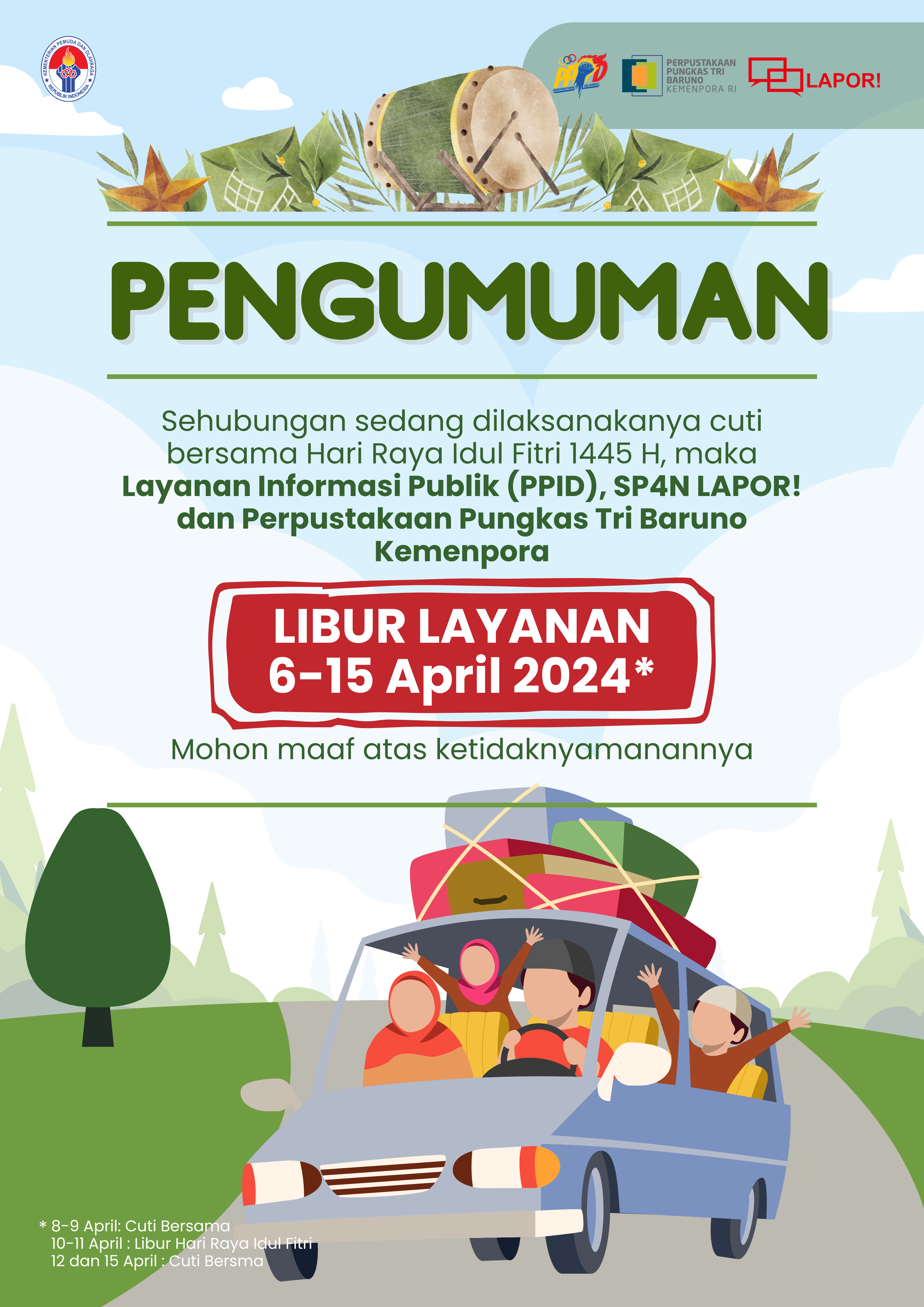 POSTER TUTUP LAYANAN LEBARAN